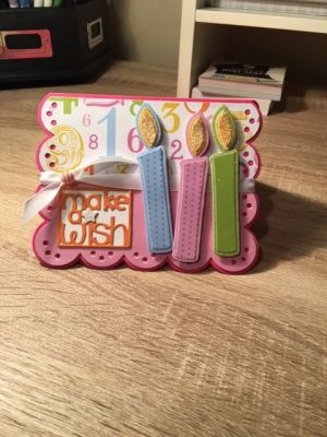 Make a wish card
Keywords: Drop in card, candle dies