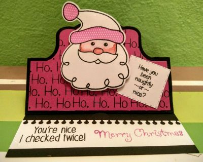Pink Santa Stand-up Card
Never imagined using atypical colours on a Christmas card could be so fun! 
