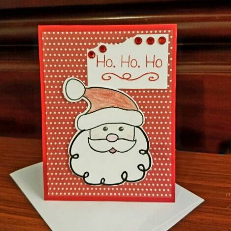 Ho! Ho! Ho!
Beautiful Christmas card using the santa2santa stamp and die set.  
Keywords:  Christmas , Holiday, Santa Card