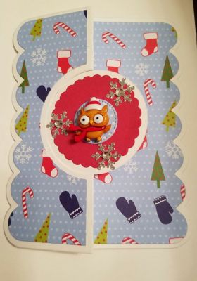 With Love
This beautiful card is made using Sissix Framelits Flip-Its.
Size A2 card using the "HoHoHo Collection embellished with a cute little Christmas Owl in front and stamped "With Love" sentiment in the inside.
Keywords: With Love Christmas Card, Holiday Card, A2 card
