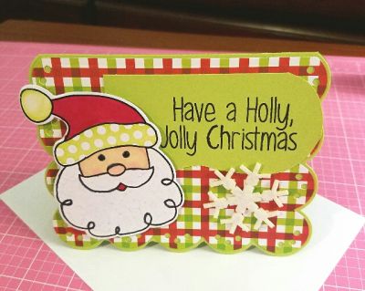Have a Holly, Jolly Christmas 
This card is made using sissix products including the santa2santa stamp and die set.
Keywords:  Christmas card, Holiday card, Santa card