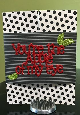 Glitter Apple Gatefold Card
Die cut gatefold card with a sleeve.
Keywords: Apple Gatefold foam glitter 