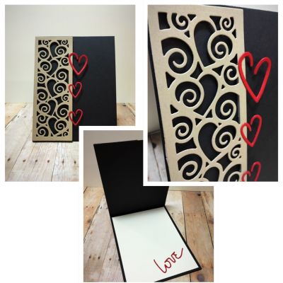 Scrolled Heart Panel Love Card
