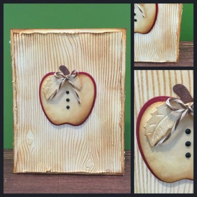 Vintage Apple Card
The woodgrain panel, apple center and leaves were popped up. Little "seeds" were added :)
Keywords: Apples2stamp 