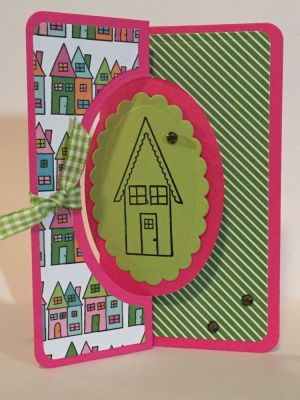 Houses4us front
I made these cards from the Houses4us stamp set with an oval flip-it card base, some ribbon and patterned paper from the card kit club...not sure which month.  Made several to give as a gift to someone who has just moved, now they can send out their new address with these cards in a variety of colors. Really love the green gingham ribbon (double sided print) makes it easy to tie a knot or bow!
Keywords: January2017CardKit JanuaryKitClub2017 Houses4us oval flip-it ribbon patterned-paper card-kit-club