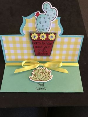 Sorry to hear about your prickly situation 
Card
Keywords: Succulents2stamp + dies, sizzix stand-ups elegant 