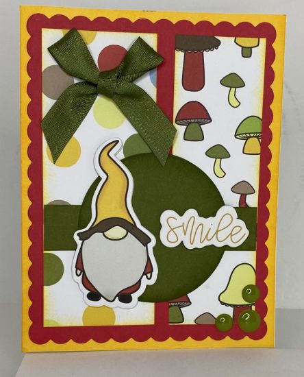 Smile
Keywords: Scalloped rectangles, circle dies, April 2020 card kit