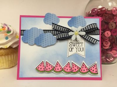 Watermelon For You Card
Keywords: Watermelon Patterned Paper Embellishments