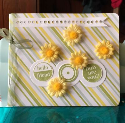 Friendly Phrases 
This is a card I made for my best friend. She lost her husband last year and I just wanted to check in with her. I should have watched Stephanie's video on this stamp and die set before I made this but oh well. Next time. 
