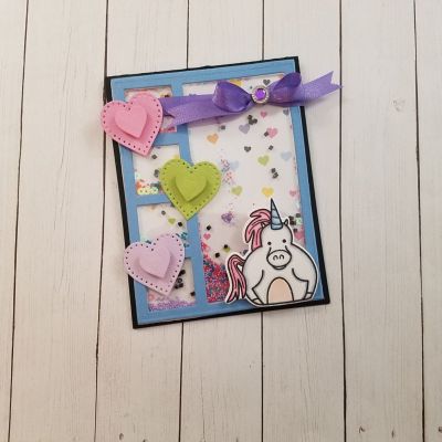 Keywords: Sizzix Dotted Hearts, grid die, unicorn pudgie