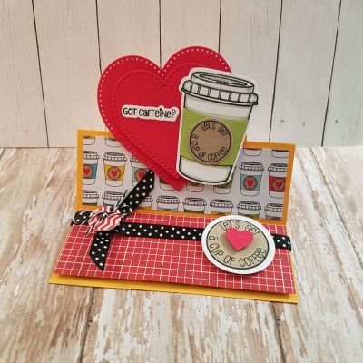 Keywords: Sizzix Dotted Hearts, Sizzix Circle Stand-up, Sizzix Coffee Stamps and Dies, coffee4two