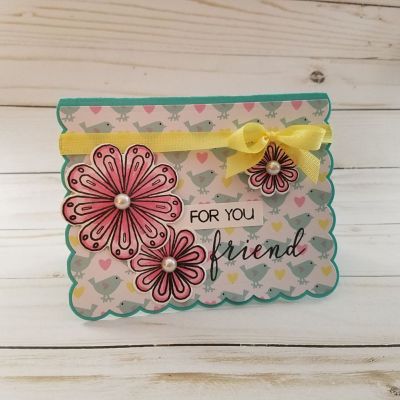Keywords: Flowers That Wow, Sizzix Card, Scallop w/Thanks Sentiment Set