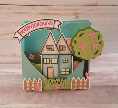 Keywords: Shadow Box Die, dotted hearts, house4us stamps and dies, Sizzix Tree Step-ups Card, happy4bannersTWO, banner die