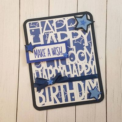 Keywords: Sizzix Happy Birthday Card Front, Sizzix Triplits Star, stars2stamp