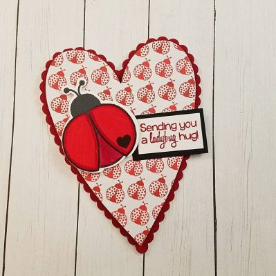 Keywords: Sizzix Scallop Heart Fold-it, ladybugs2love, ladybug dies