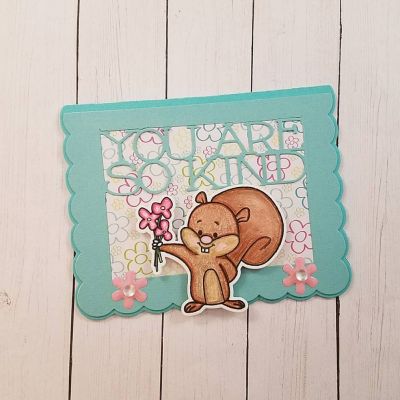 Keywords: Sizzix Card Scalloped with Thanks, squirrels2love