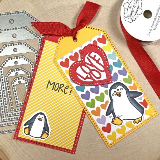 "Love You More" Layered Tag
Keywords: waddlepenguins2stamp heart dies