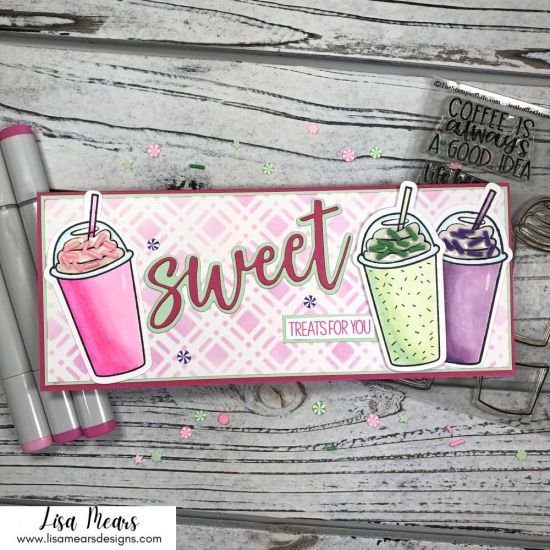 Sweet Treats For You!
I'm sharing a slimline card I made using the IcedCoffee2Stamp set. Since I don't drink coffee, I thought it was only appropriate to make milkshakes for my card because I do love ice cream!???? I added some sprinkles to the top of each one. I have a card tutorial up on my YouTube channel - https://youtu.be/pftr14bGtJE

Keywords: slimline cards stencil sweet statement