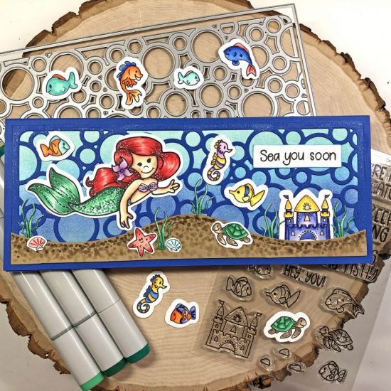 Sea You Soon
Keywords: mermaid2stamp fishtank2stamp circle bubble slimline