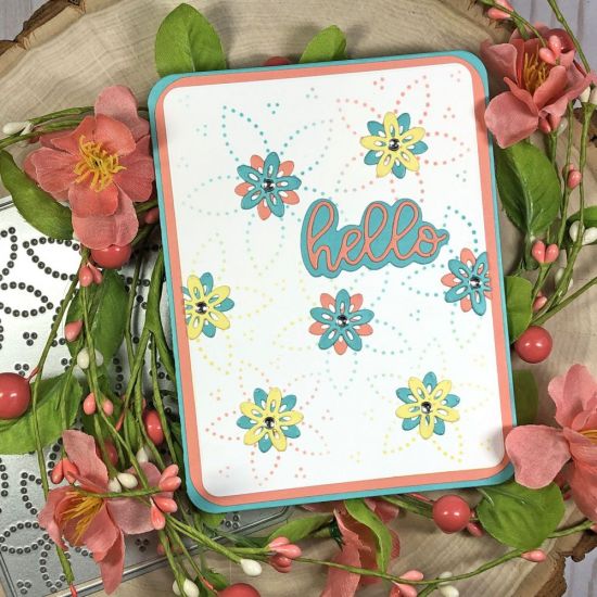 Dotted Flower Background Die Used as a Stencil
