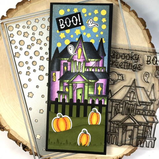 Haunted House Slimline Card
Keywords: slimline cards