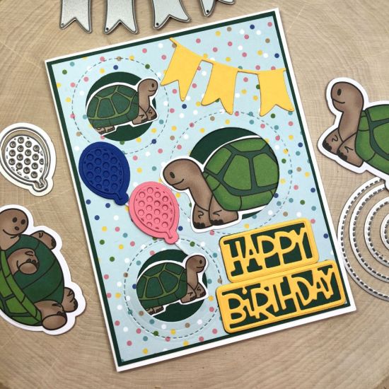 May Card Kit - Happy Birthday
Keywords: stitched circle 5 x 7 box card