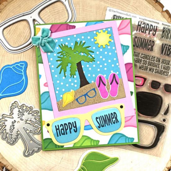 Happy Summer
Keywords: sunglasses2stamp summer4fun flamingos2stamp photo frame die