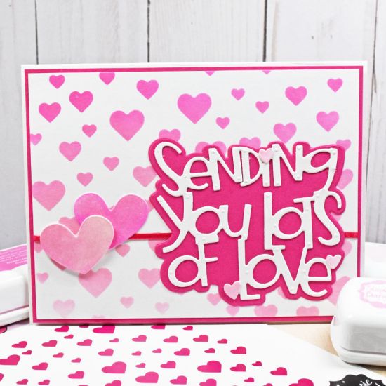 Sending You Lots of Love - Mini Heart Stencil
