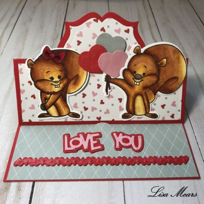 Valentine's Day Card Using Squirrels2Love
Squirrels2Love
Keywords: Squirrels2Love  Sizzix Regal Stand-Ups Card Die Set 