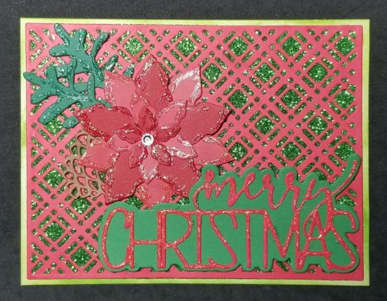 Plaid background die
Plaid background die over glitter paper. Merry Christmas with Christmas flowers from Swish card
Keywords: Christmas plaid