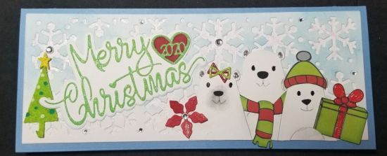 Merry Christmas Bears
Keywords: Slimline bears drop-in snowflakes