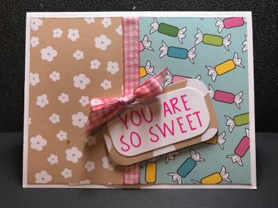 You Are So Sweet Card
Card using the August 2017 Card Kit Supplies
Keywords: Sweet, Candy, All Occasion
