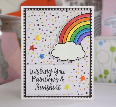 Wishing You Rainbows
rainbow2stamp
Lovely Collection pattern paper (July 2017 Card Kit)
Epoxy Stars (June 2017 Card Kit)

