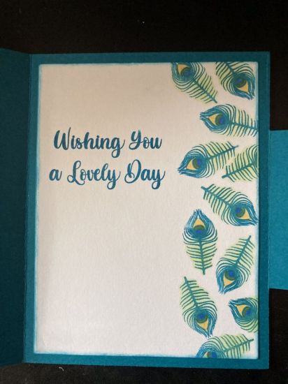 Peacock birthday inside
