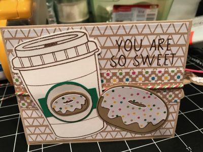 you are so sweet card using Aug 17 kit and donuts stamps
