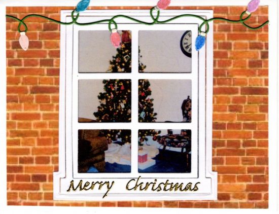 Merry Christmas Window Card
This card was made using my sister's picture of her Christmas tree. 
Keywords: Christmas, Lights, Window
