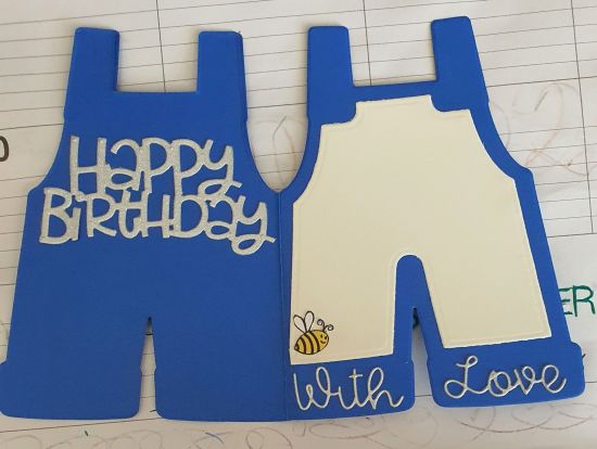 Inside Greetings for the Overalls Fold-it
I used a glittery card stock for the words out of my own stash.
Keywords: Overalls Fold-its