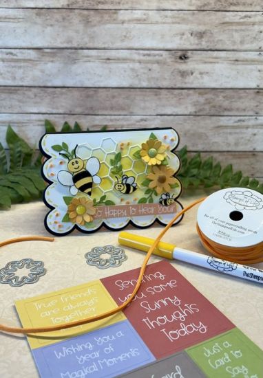 Best Friends DT card #4
Keywords: Products not in kit: hexagon background die, bumblebees2stamp & dies, 3�d ink