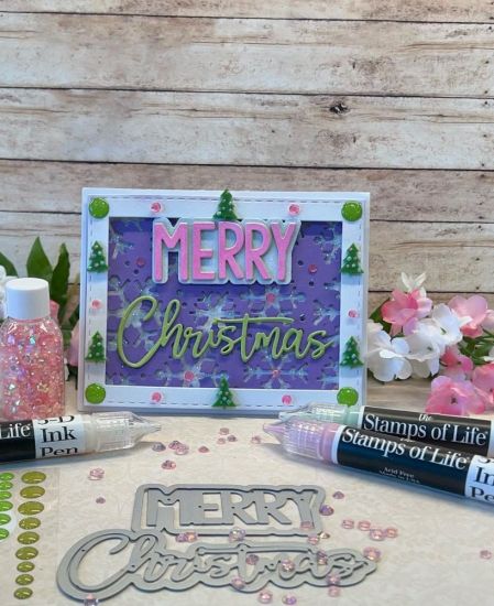 Cheerful Merry Christmas & Holiday Word die set
