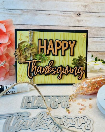 Cheerful Thanksgiving word dies
