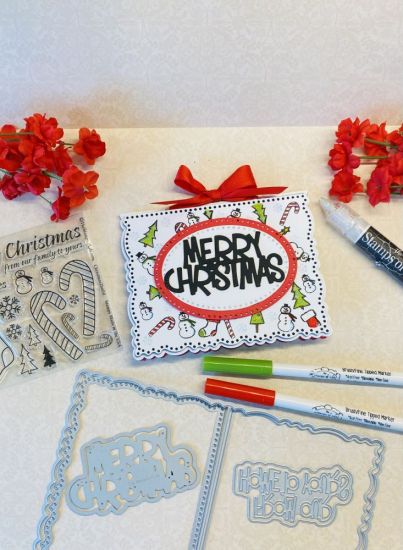 Christmas Deckle Edge A2 Card Die set
