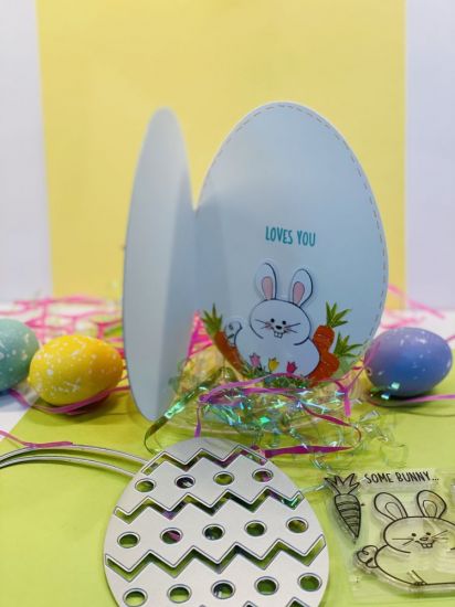HSN Easter Egg Shaped Card Fold-it Card die
