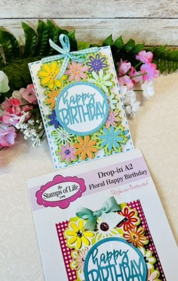 Drop-in A2 Floral Happy Birthday
