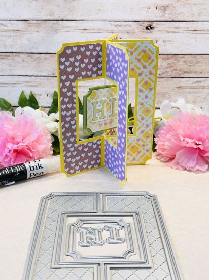 Reverse Corner Square Criss Cross Card
