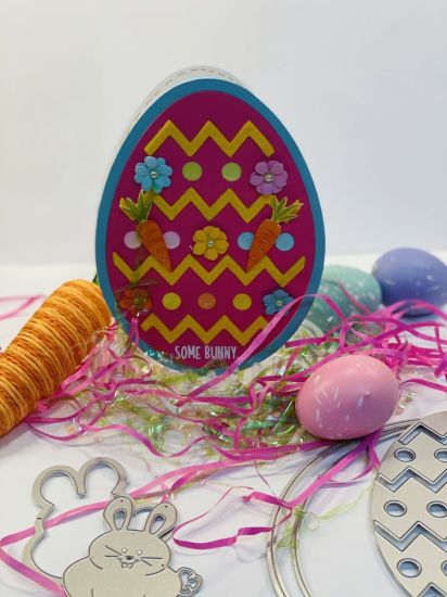 HSN Easter Egg Shaped Card Fold-it Card die
Keywords: This card I made from ALL TSOL felt. (Assorted colors)