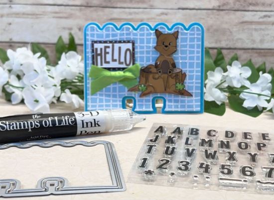 CreativeDex Scalloped Die set, block-alpha4CreativeDex Clear Stamp set

