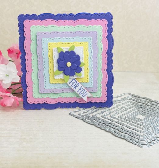 Stitch Dot Deckle Edge Squares Die Set
