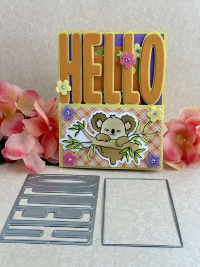 HSN Big Hello A2 Card Die Set 
