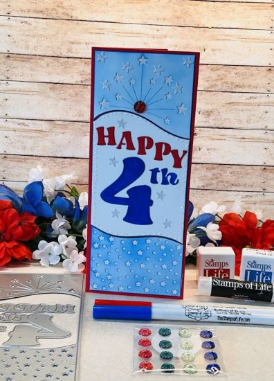 Slimline Happy 4th Tri Bsckground dies
