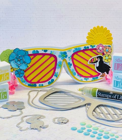 Sunglasses Slimline Shaped Card Fold-it Die Set
